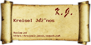 Kreisel János névjegykártya